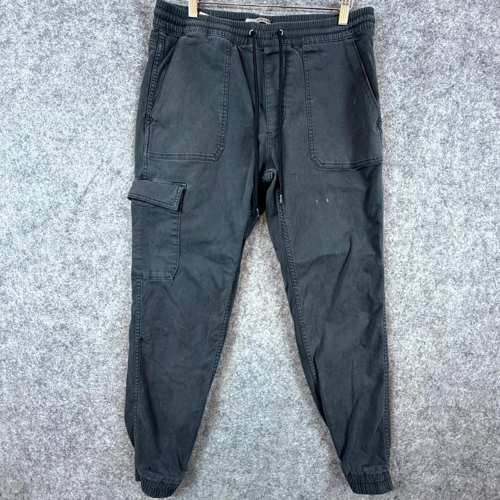 Joe's Jeans Jogger Pants Mens Medium Grey Cargo Pockets High Rise Drawstring